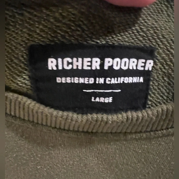 Richer Poorer sweatshirt size Large military green - Picture 2 of 7
